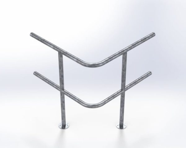 Tubular Handrail Galvanised Steel Corner